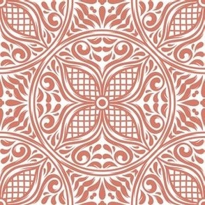 Talavera Tiles in Aged Terra Cotta and White