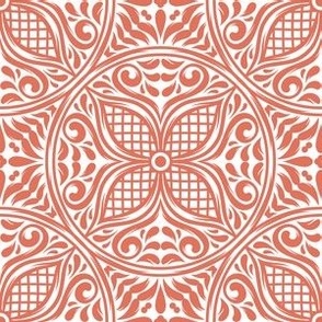 Talavera Tiles in Rich Terra Cotta and White