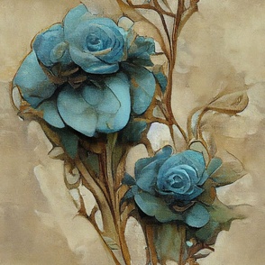 Romantic Teal Blue Roses ATL_465