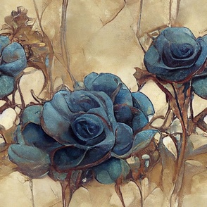 Blooming Navy Blue Roses ATL_466