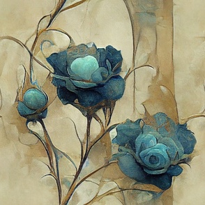 Bouquet Teal Blue Roses ATL_467