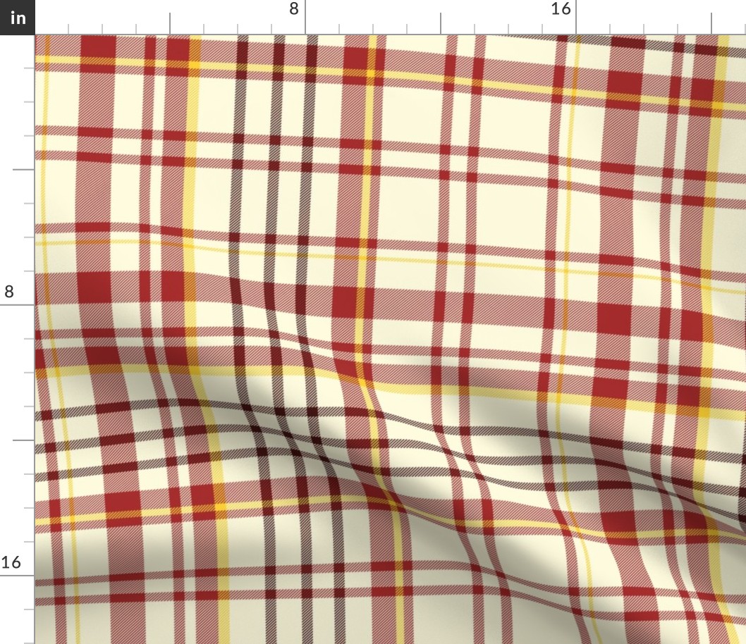 Modern Yellow Red Plaid Tartan