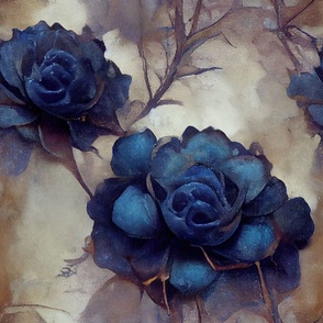 Romantic Navy Blue Roses ATL_474