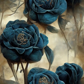 Romantic Navy Blue Roses  ATL_477