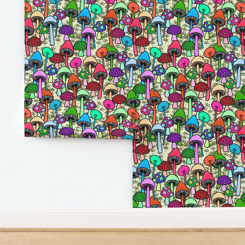 Fun Guy Shrooms Wallpaper | Spoonflower