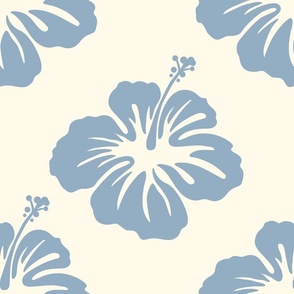 hibiscus wallpaper dusty blue cream background beach house tropical beachy vibe hawaiian aloha flower 