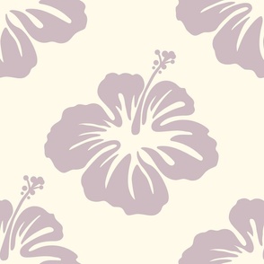 hibiscus wallpaper bedding lilac mauve cream background beach house tropical beachy vibe hawaiian aloha flower 