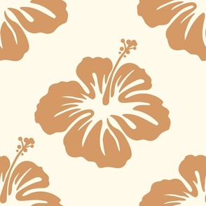 hibiscus wallpaper bedding terracotta cream background beach house tropical beachy vibe hawaiian aloha flower 