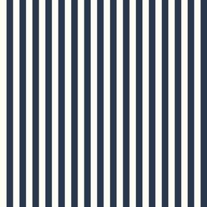 Stripe Binding - Navy/Natural - 1/4"