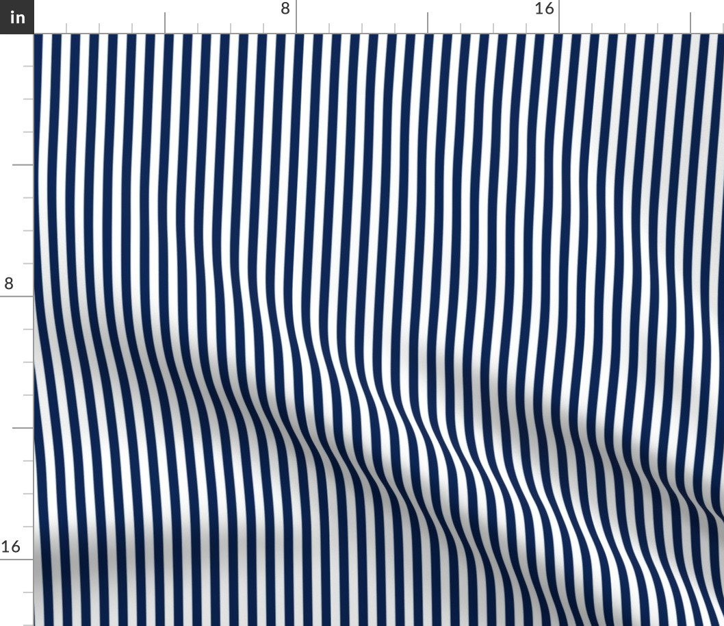 Stripe Binding - Navy/White - 1/4"