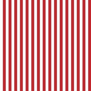 Stripe Binding - Red/White - 1/4"