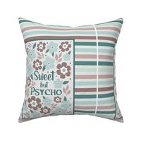 14x18 Panel Sweet But Psycho on Grey for DIY Garden Flag Small Wall Hanging or Hand Towel