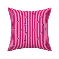Pink Memphis inspired polka dots and stripes pattern