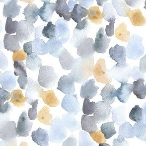 zen vibes in indigo and mustard - watercolor abstract spots - painted dots for modern home decor bedding wallpaper b138-3