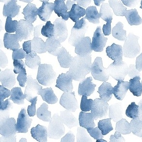 Denim blue zen vibes - watercolor abstract spots - painted dots for modern home decor bedding wallpaper b138-9