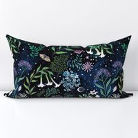 Moon Garden, flowers that bloom at night with star constellations and beautiful little moths