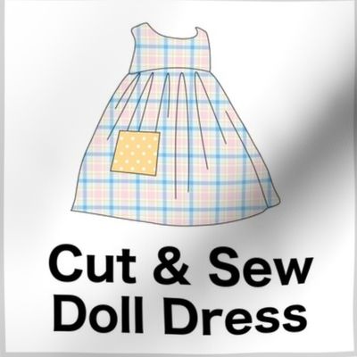 Spring Plaid Cut & Sew Doll Dress on FAT QUARTER for Forever Virginia Dolls and other 1/8, 1/6 and 1/5 scale child dolls  // little small scale tiny mini micro doll 