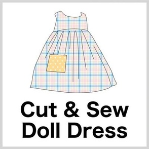 Spring Plaid Cut & Sew Doll Dress on FAT QUARTER for Forever Virginia Dolls and other 1/8, 1/6 and 1/5 scale child dolls  // little small scale tiny mini micro doll 