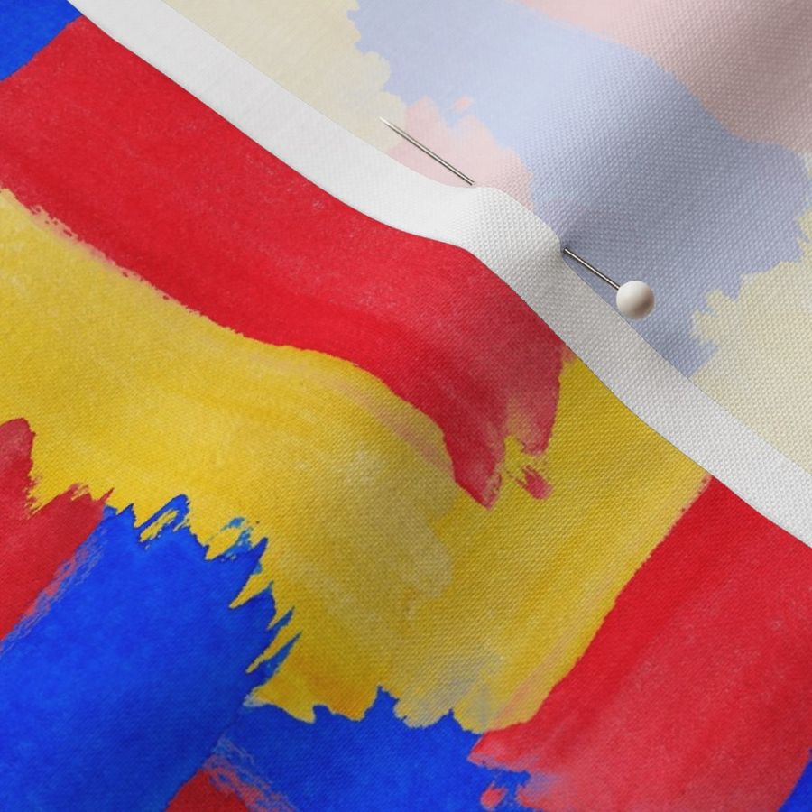 Red Blue Yellow Fabric | Spoonflower