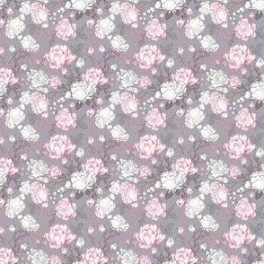 Pink and White Flowers on Gray