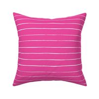 Hot pink and white drawn stripes - coordinate to flamingo beach party - medium