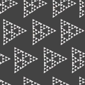 Block Print Triangles in Black and White