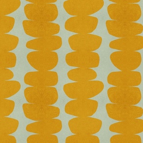 (S) Warm Minimal Abstract Zen Pebble Stripes  3. Mustard on Sage