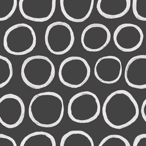 Block Print Circles in Black and White