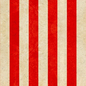 Medium Vintage Circus Red and Cream Stripes / Distressed Vintage Red Stripes / Circus Stripes
