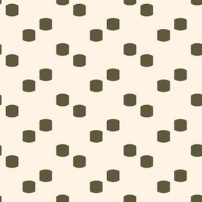 Arched Checker Dots {Hemlock Green on Cream} Rounded Check Polka Dots