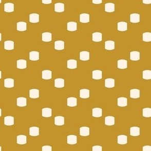 Arched Checker Dots {Cream on Goldenrod} Round Checked Polka Dots