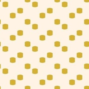 Arched Checker Dots {Gold on Cream} Curved Check Polka Dots