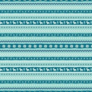 Christmas Sweater Pattern - Ditsy Scale - Blues Knit Pattern Stripes