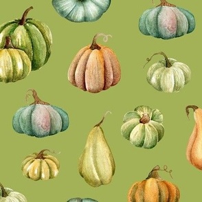 Pumpkins green pattern