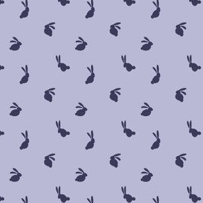 1.9" // micro // Scattered Bunnies // rabbit, bunny, coordinate, blender, ditsy, yearoftherabbit, blue, purple, navy, lavender