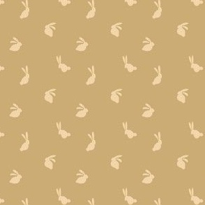 1.9" // micro // Scattered Bunnies // rabbit, bunny, coordinate, blender, ditsy, yearoftherabbit, cream, gold, yellow 