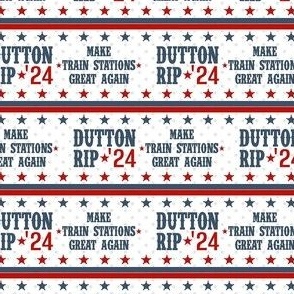 Small Scale Dutton Rip 2024 Funny Yellowstone Election Spoof Navy Red White