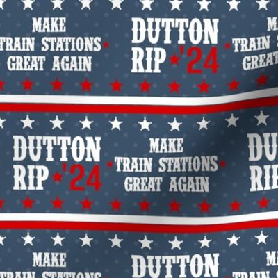 Medium Scale Dutton Rip 2024 Funny Yellowstone Election Spoof Red White Navy