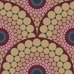 6” Radiant Royal Circle Dot Mandala Scallop Pattern - Small