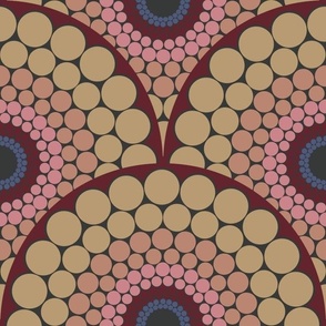 12” Radiant Royal Circle Dot Mandala Scallop Pattern - Medium