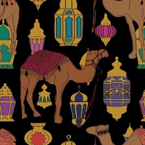 Camels + Lanterns in Black