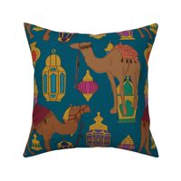 Camels + Lanterns in Teal