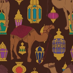 Camels + Lanterns in Brown