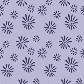 3" // small // Simple Blooms  // lavender, coordinate, floral, botanical, flower, purple, ditsy, minimal, blender