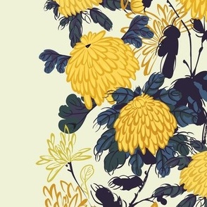Yellow chrysanthemum vertical pattern