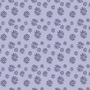 1.5" // micro // Simple Blooms // small, flower, floral, botanical, coordinate, blender, nature, garden, blue, purple, lavender