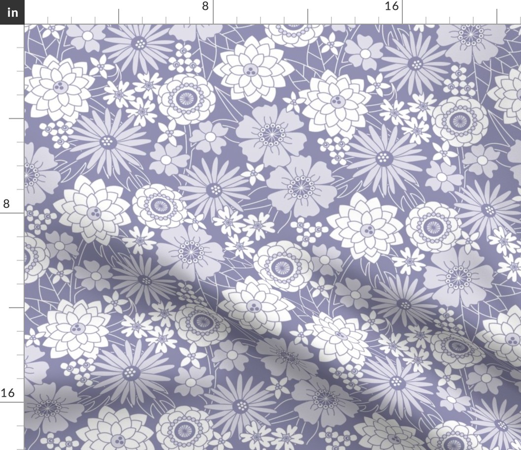 Vintage Floral (Periwinkle Gray)