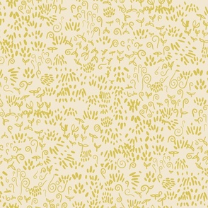 spring garden sprouts in light mimosa yellow on cream