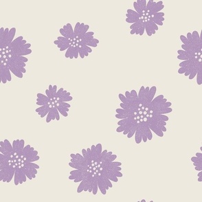 simple daisy in lavender purple and cream