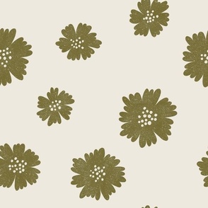 simple daisy in olive and cream